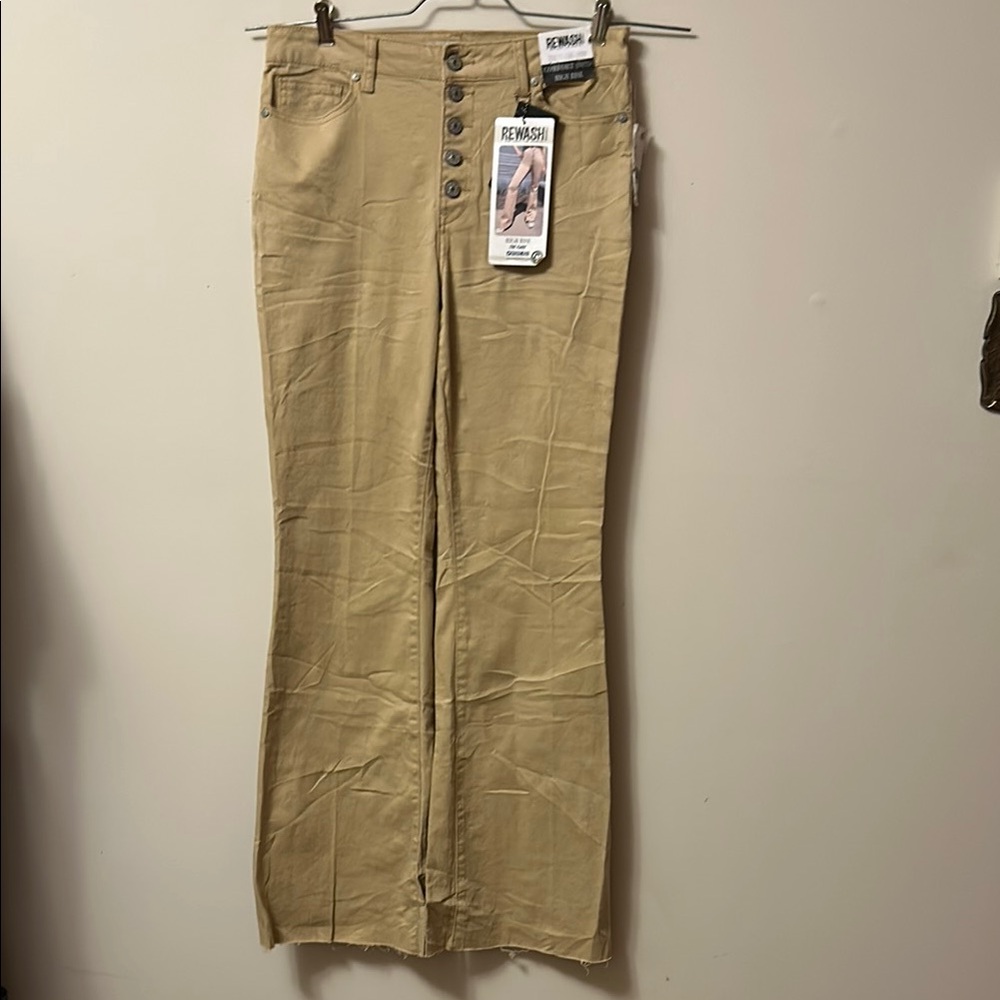Rewash New York high rise flare leg comfort stretch button front jean size 9 NWT